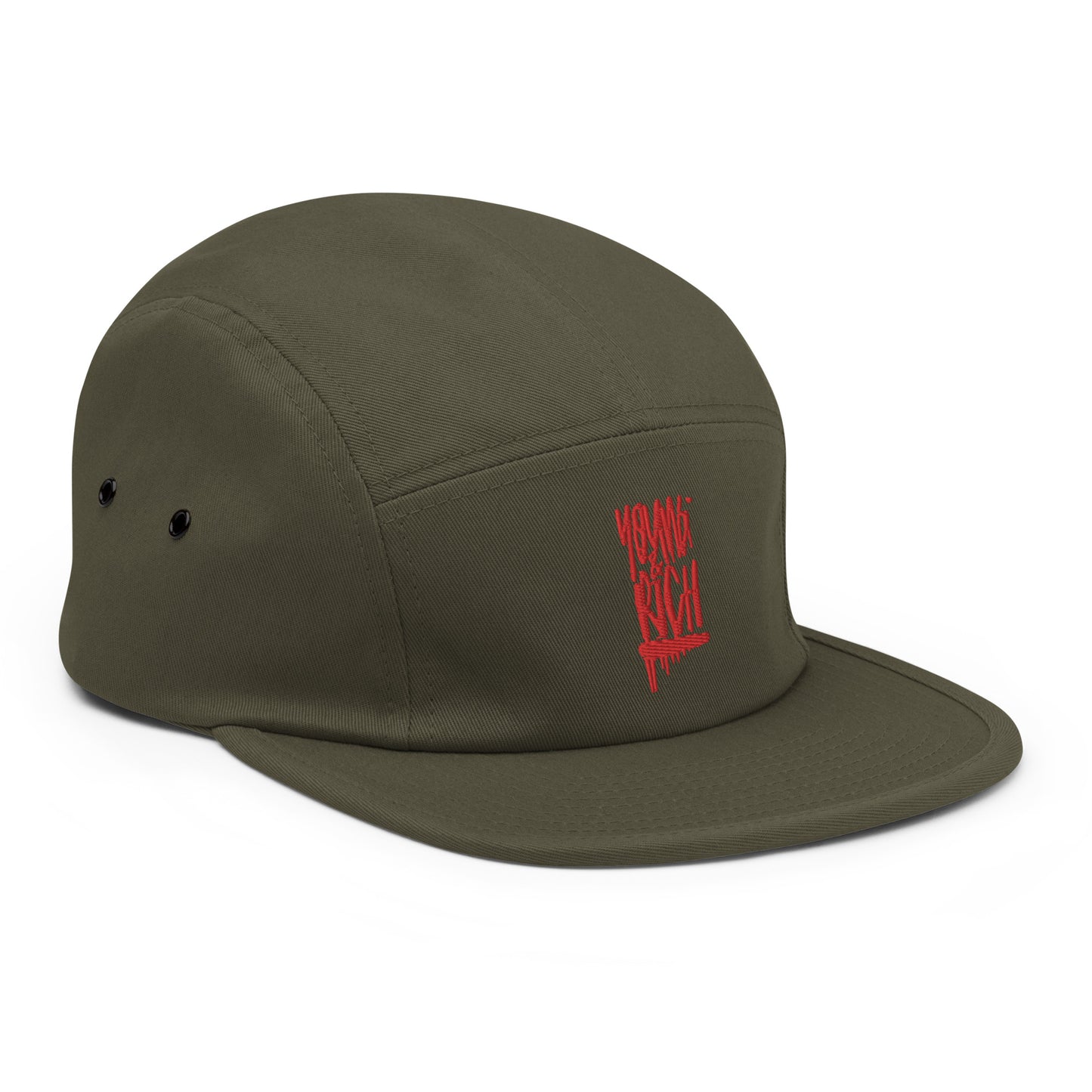 Young & Rich Red Five Panel Cap