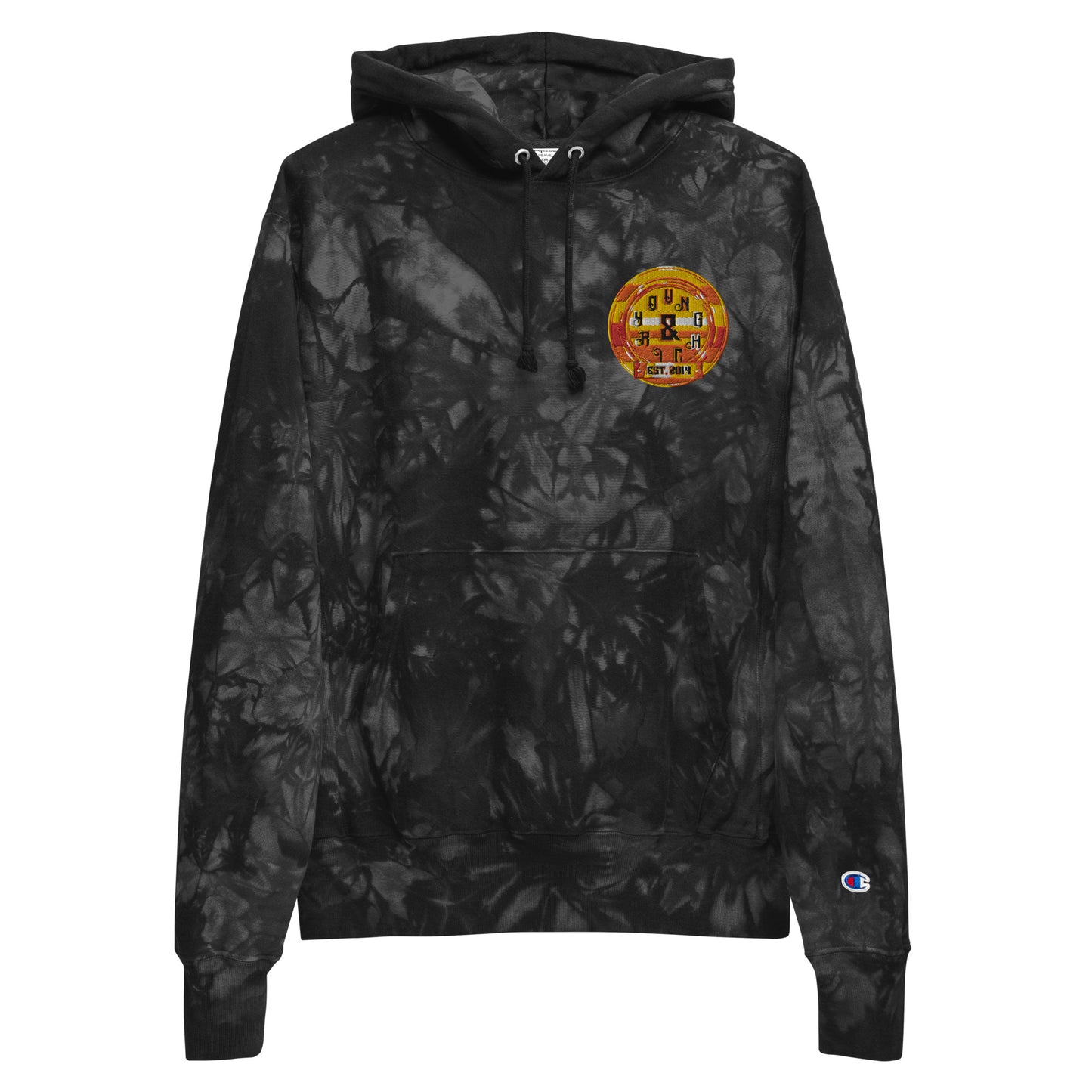 Young & Rich Clothing Embroidered Seal Unisex Champion tie-dye hoodie