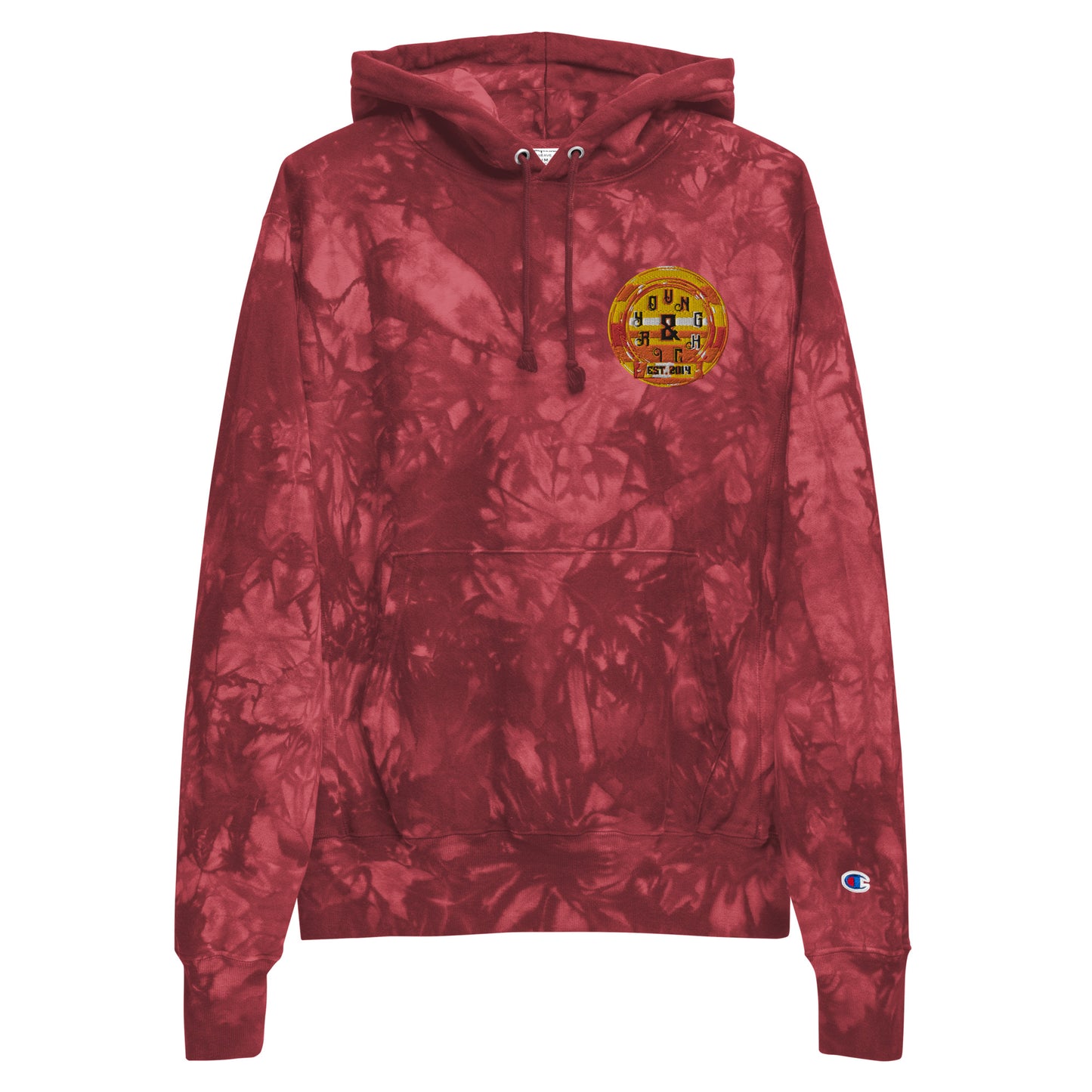 Young & Rich Clothing Embroidered Seal Unisex Champion tie-dye hoodie