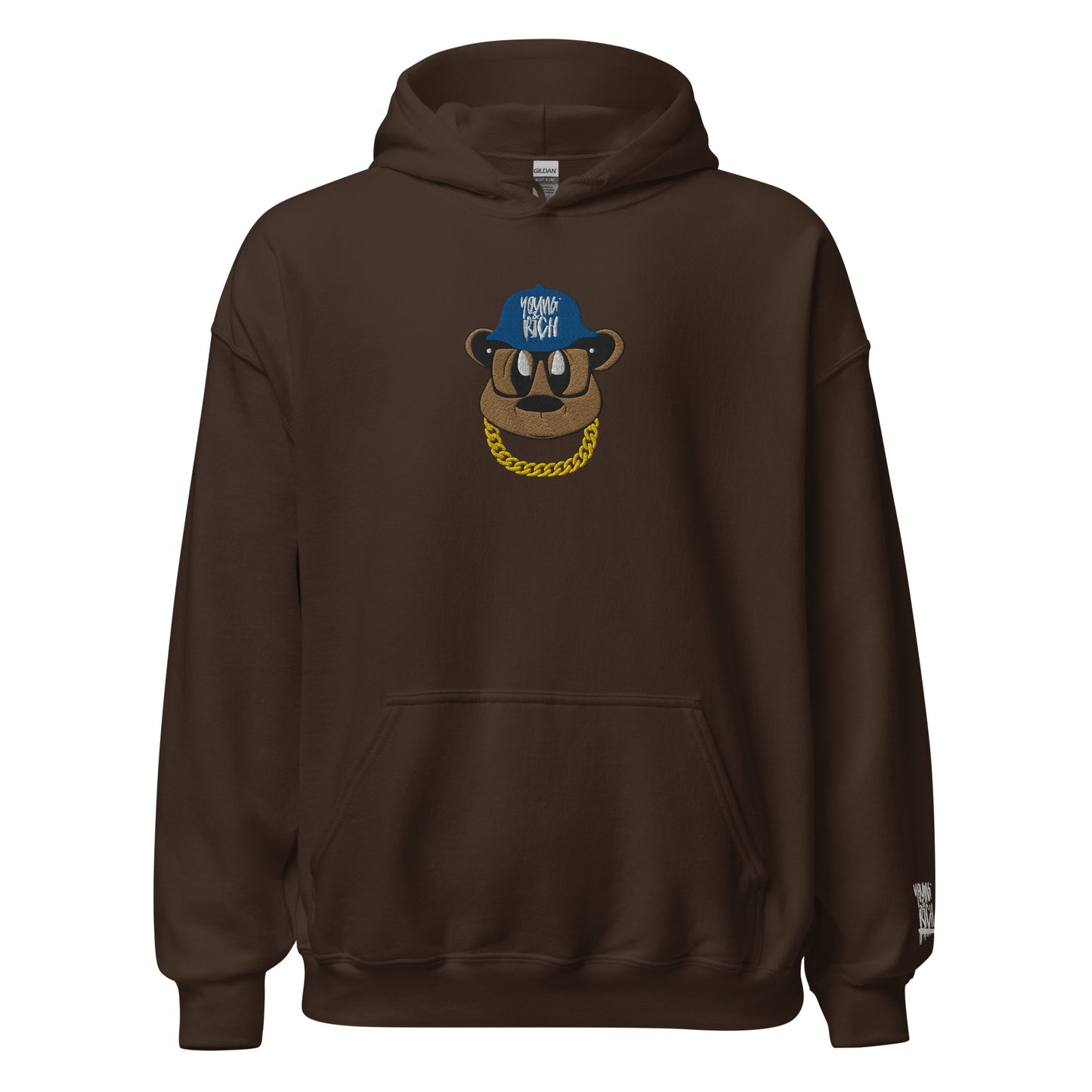 Young & Rich Benji Bear Embroidered Unisex Hoodie