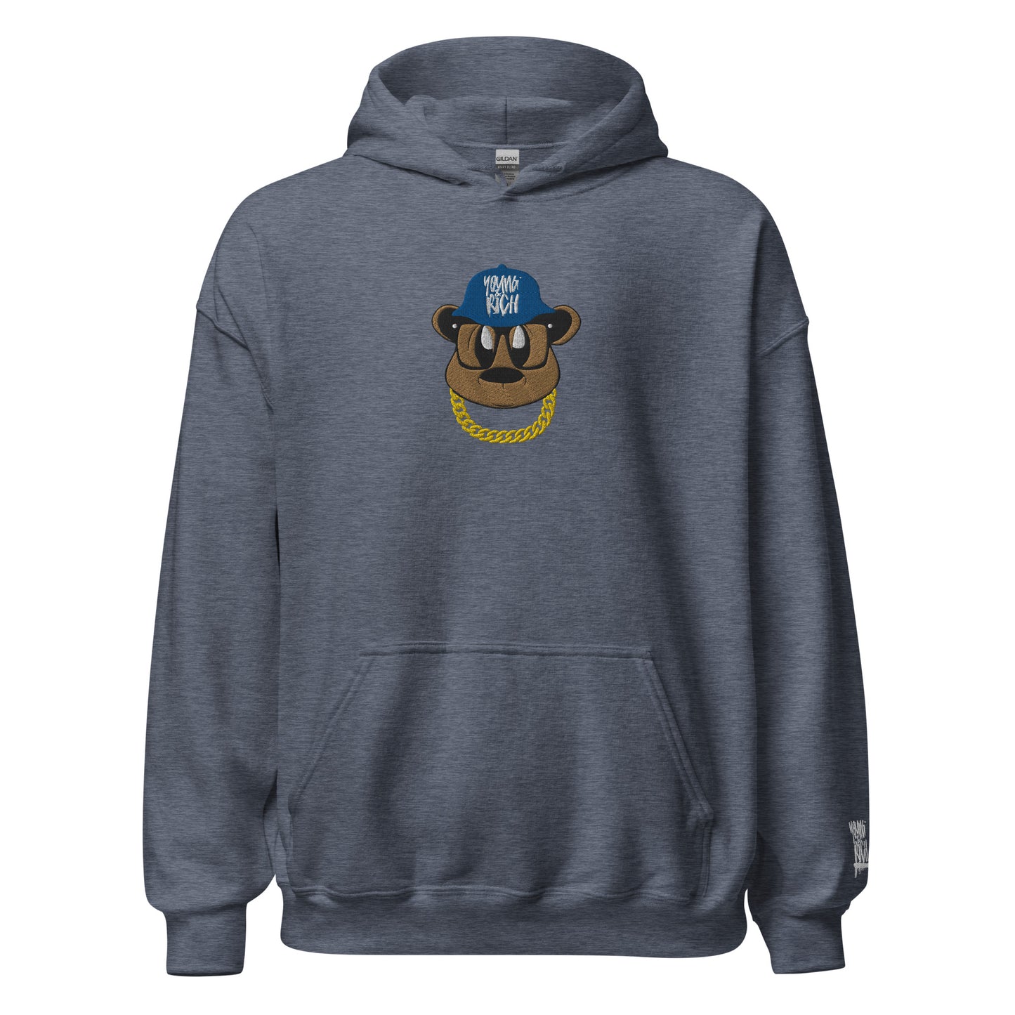 Young & Rich Benji Bear Embroidered Unisex Hoodie