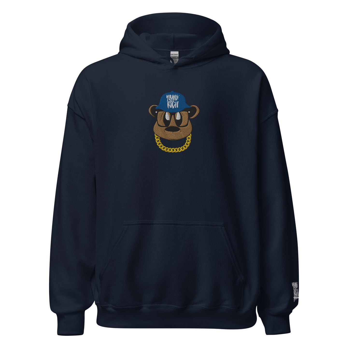 Young & Rich Benji Bear Embroidered Unisex Hoodie