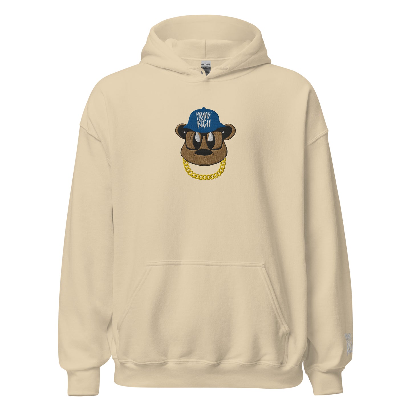 Young & Rich Benji Bear Embroidered Unisex Hoodie