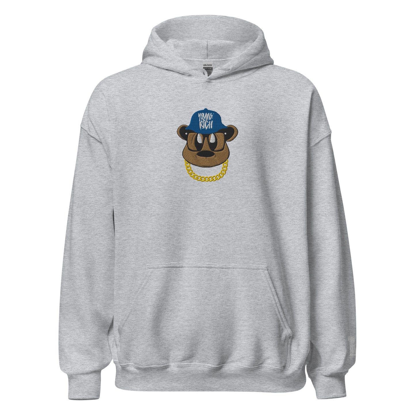 Young & Rich Benji Bear Embroidered Unisex Hoodie