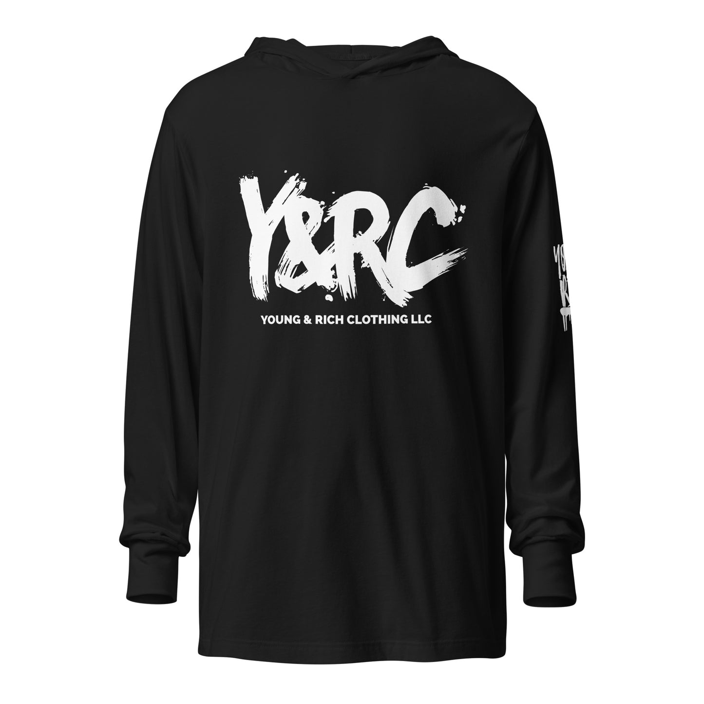 Young & Rich Hooded long-sleeve tee