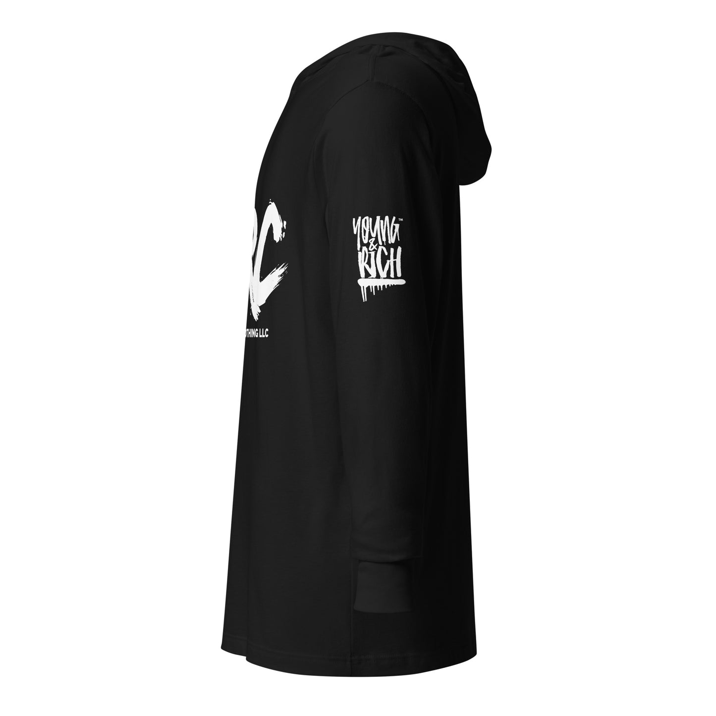 Young & Rich Hooded long-sleeve tee