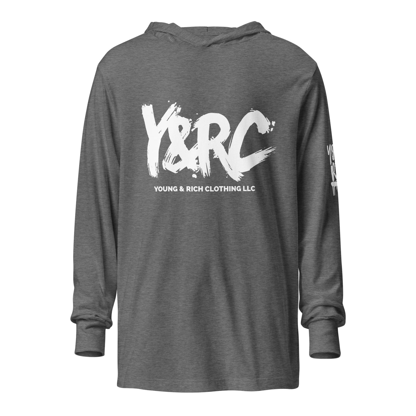 Young & Rich Hooded long-sleeve tee