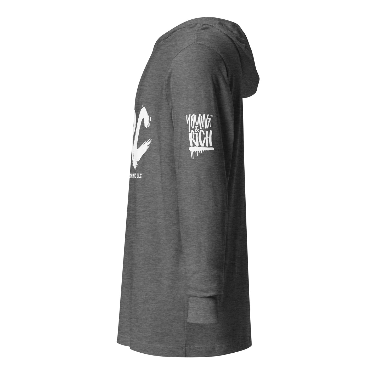 Young & Rich Hooded long-sleeve tee