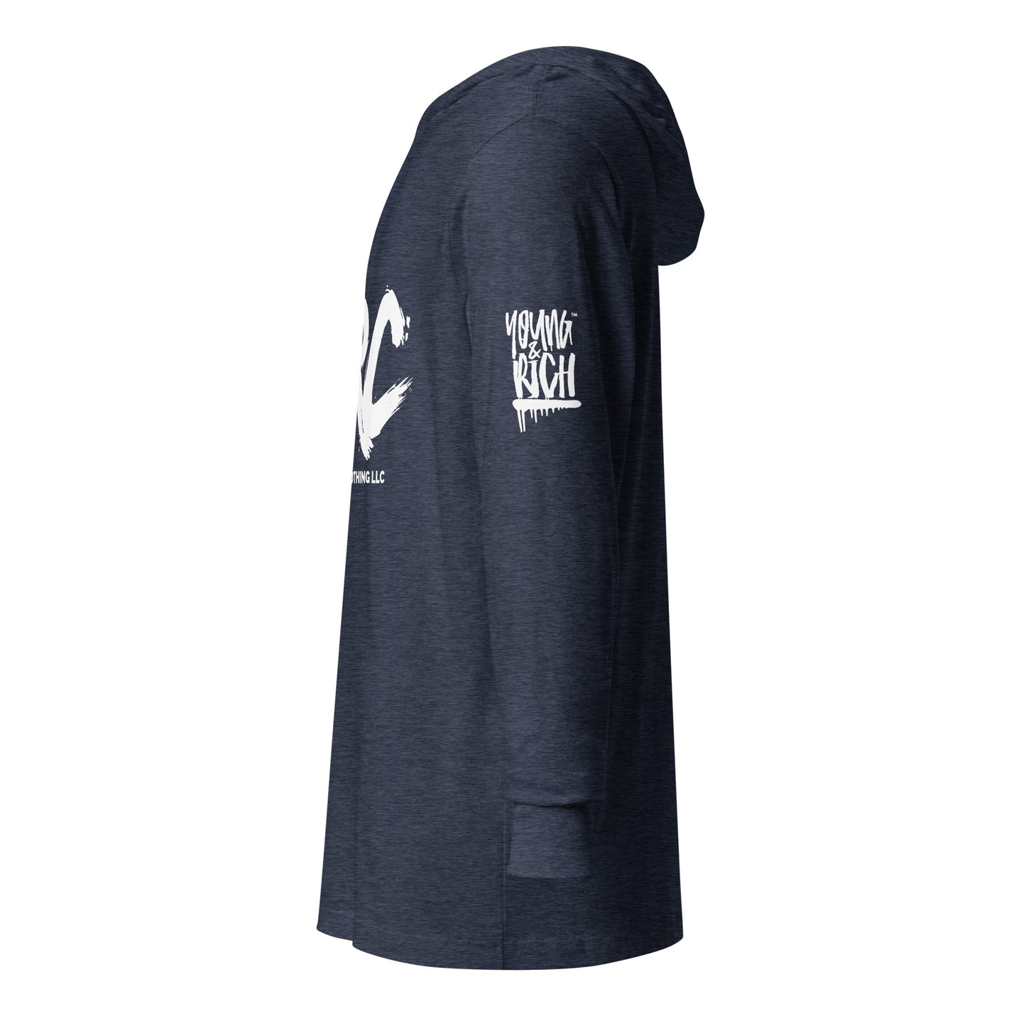 Young & Rich Hooded long-sleeve tee