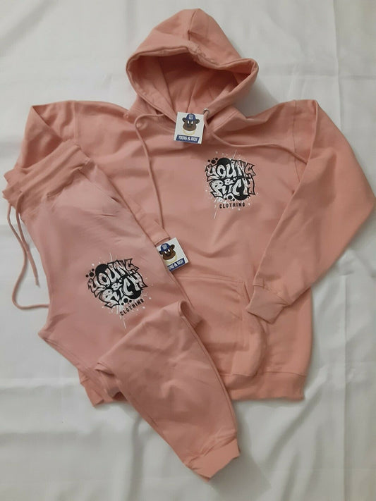 Young and Rich Clothing Official Drip- Unisex Peach Sweat Suit Sz S