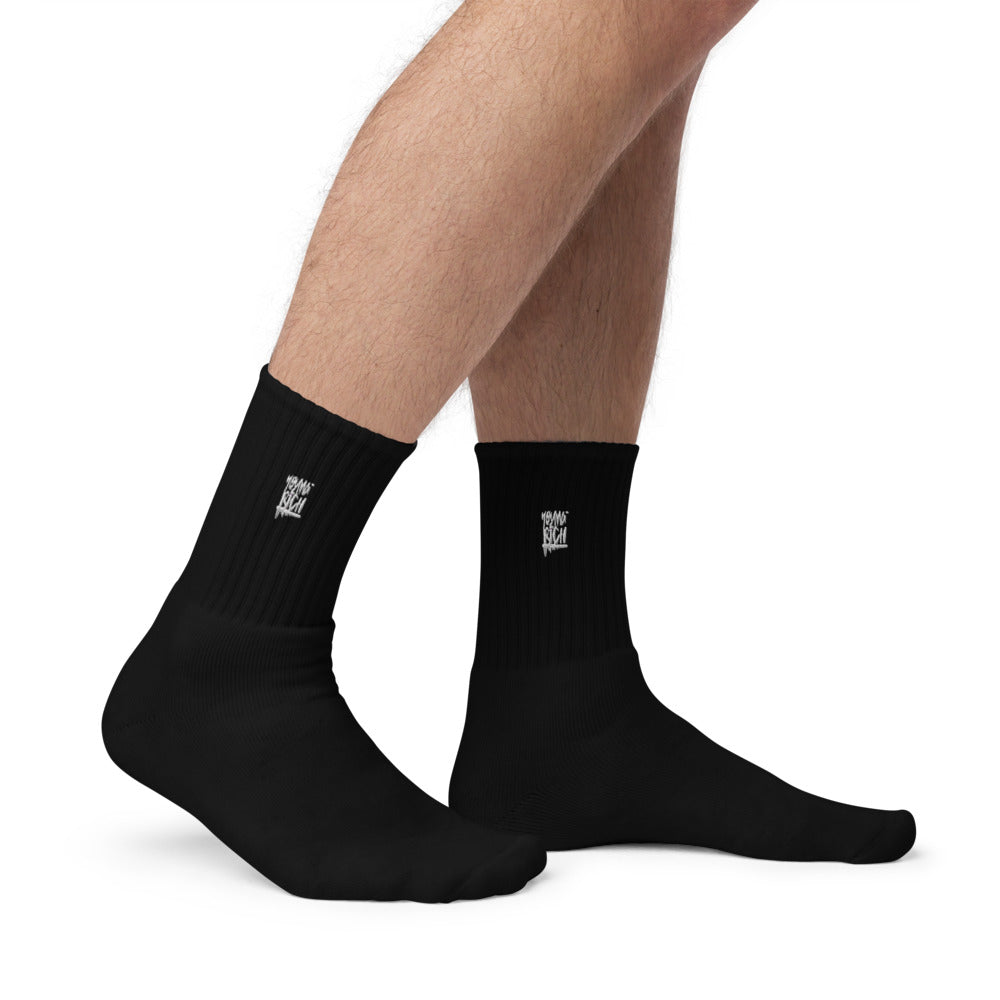 Young & Rich Clothing Embroidered socks