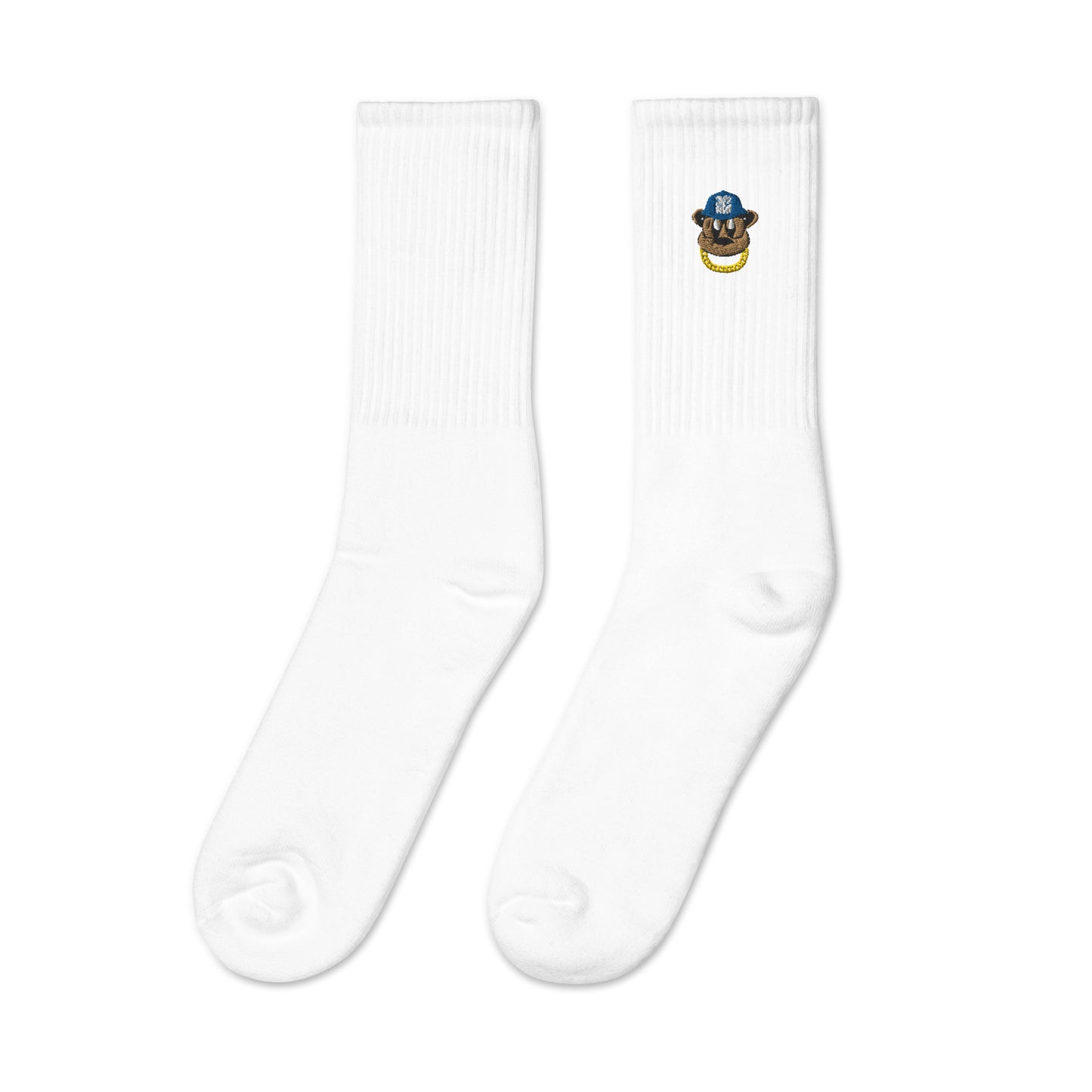 Young & Rich Benji Bear Embroidered socks