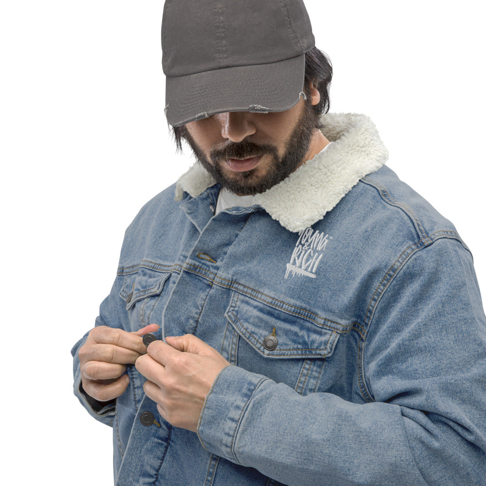 Young & Rich Clothing Unisex denim sherpa jacket