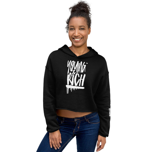 Young & Rich Crop Hoodie