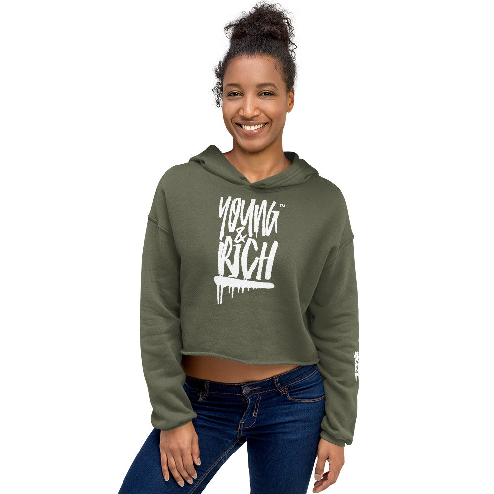 Young & Rich Crop Hoodie