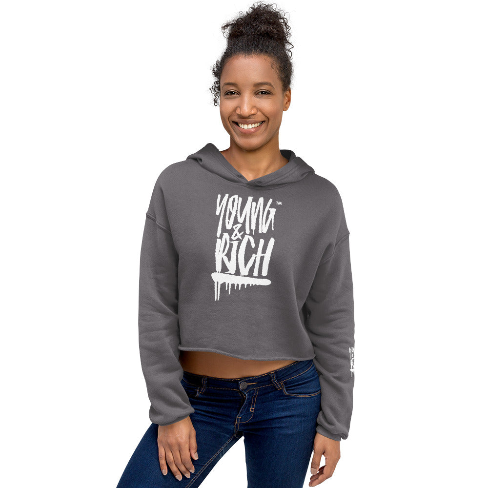 Young & Rich Crop Hoodie